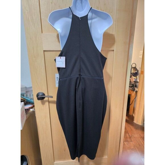 Bisou Bisou Womens Black Dress W Red Floral Embroidery & Slim Straps elegant - Picture 10 of 11